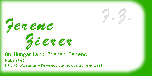 ferenc zierer business card